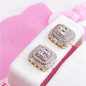 Elegant Silver and Gold Stud Earrings